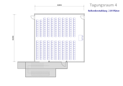 Reihenbestuhlung | 218 Plätze