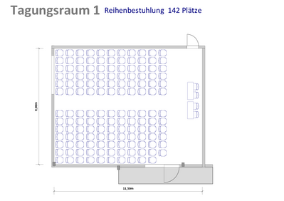 Reihenbestuhlung | 142 Plätze