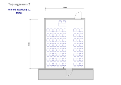 Reihenbestuhlung | 72 Plätze